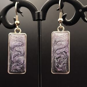 Elegant Purple and Silver Earrings